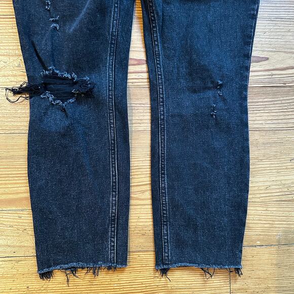Abercrombie & Fitch black curvy skinny distressed high rise jeans SIZE 6 - Picture 3 of 4